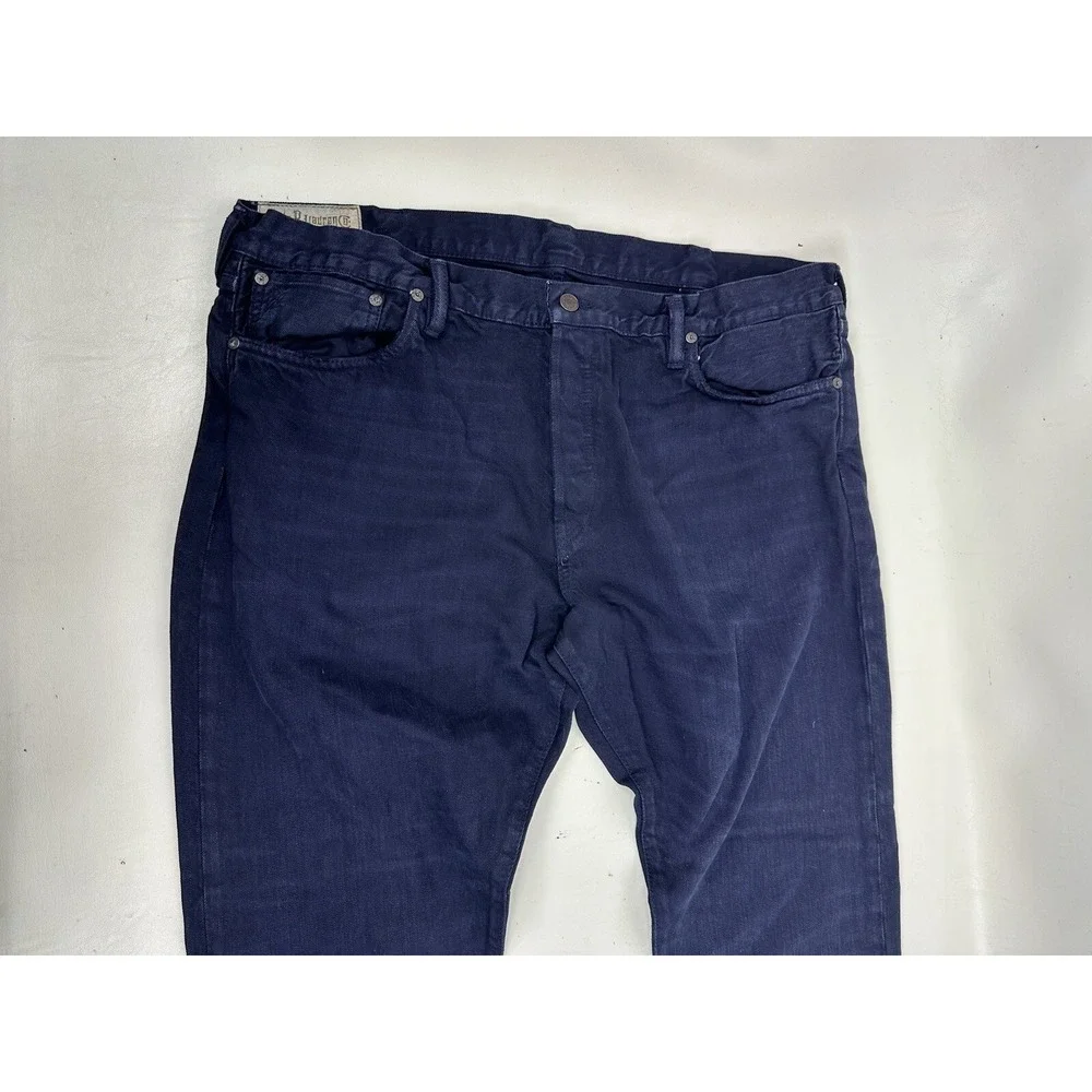 Polo Ralph Lauren Varick Slim Straight Jeans Men's 40x32 Blue Button Fly (42x33)